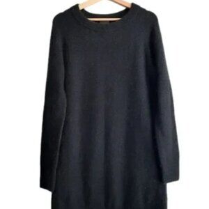 Aritzia Wilfred Free Sweater Dress Black Crew Neck Alpaca Wool Blend - NWOT